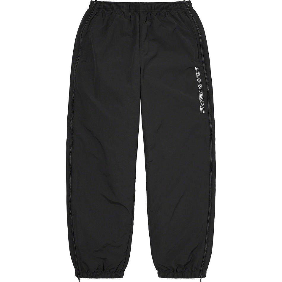 Calças Supreme Full Zip Baggy Warm Up Pant Pretas | PT159JJ