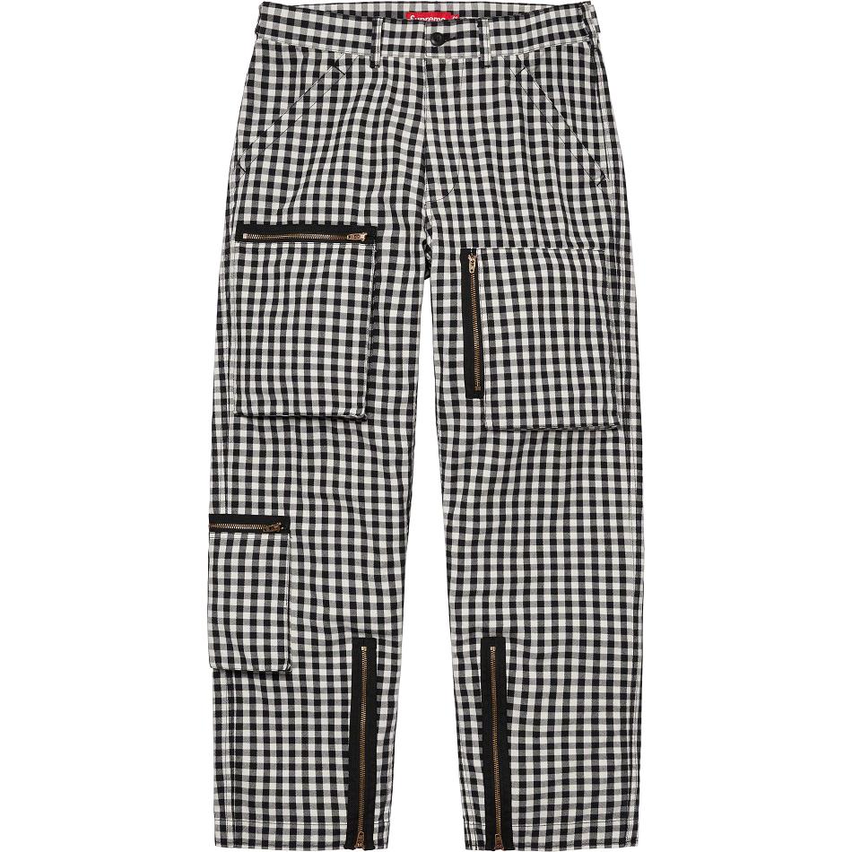 Calças Supreme Gingham Flight Pant Pretas | PT199TV