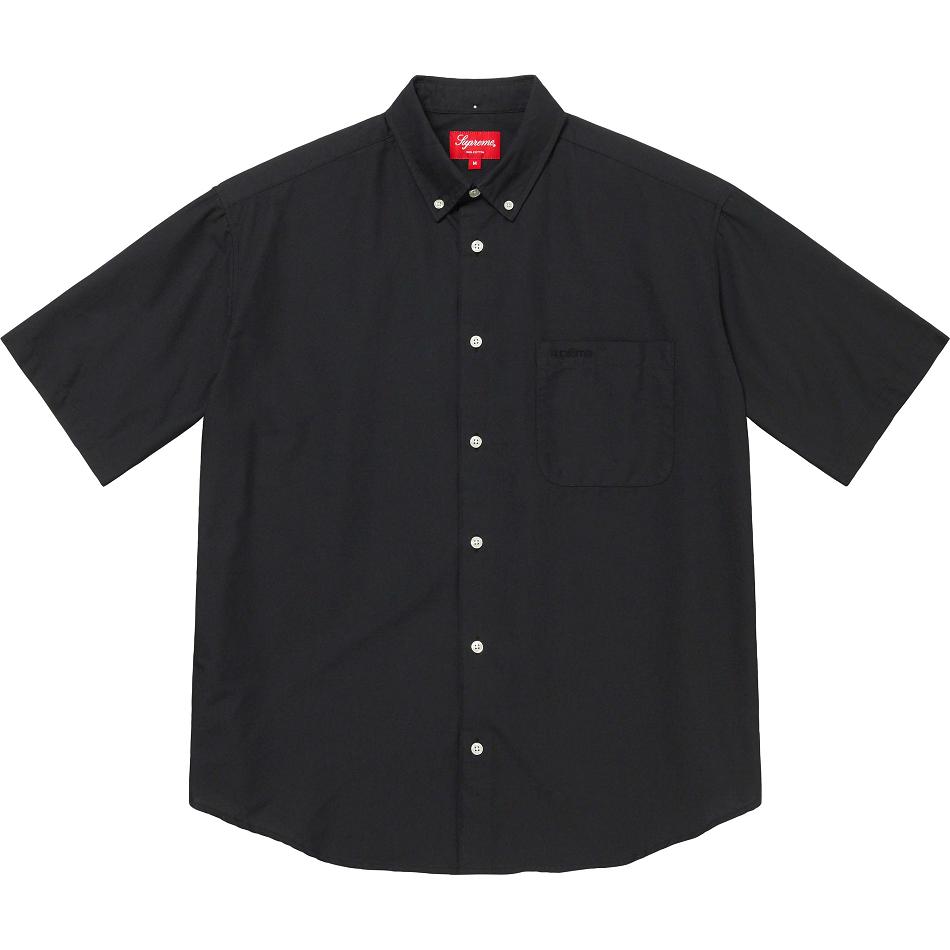 Camisas Supreme Loose Fit S/S Oxford Pretas | PT207DN