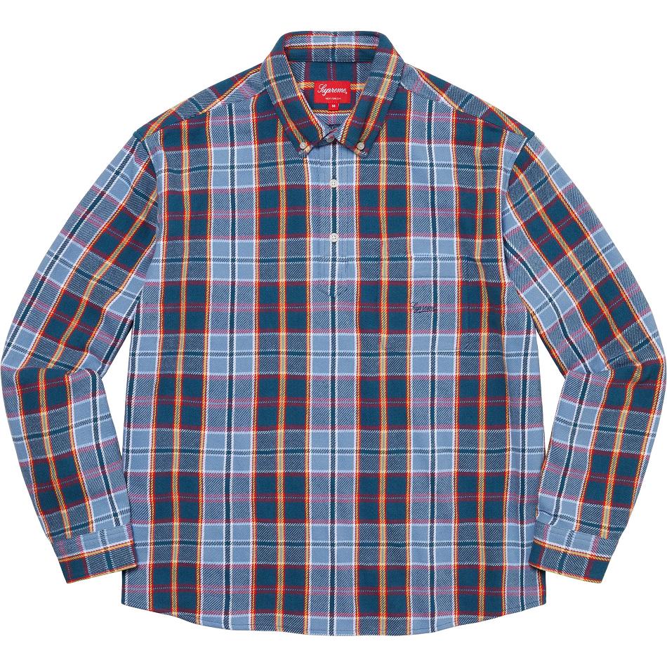 Camisas Supreme Pullover Plaid Flannel Azuis | PT211JJ