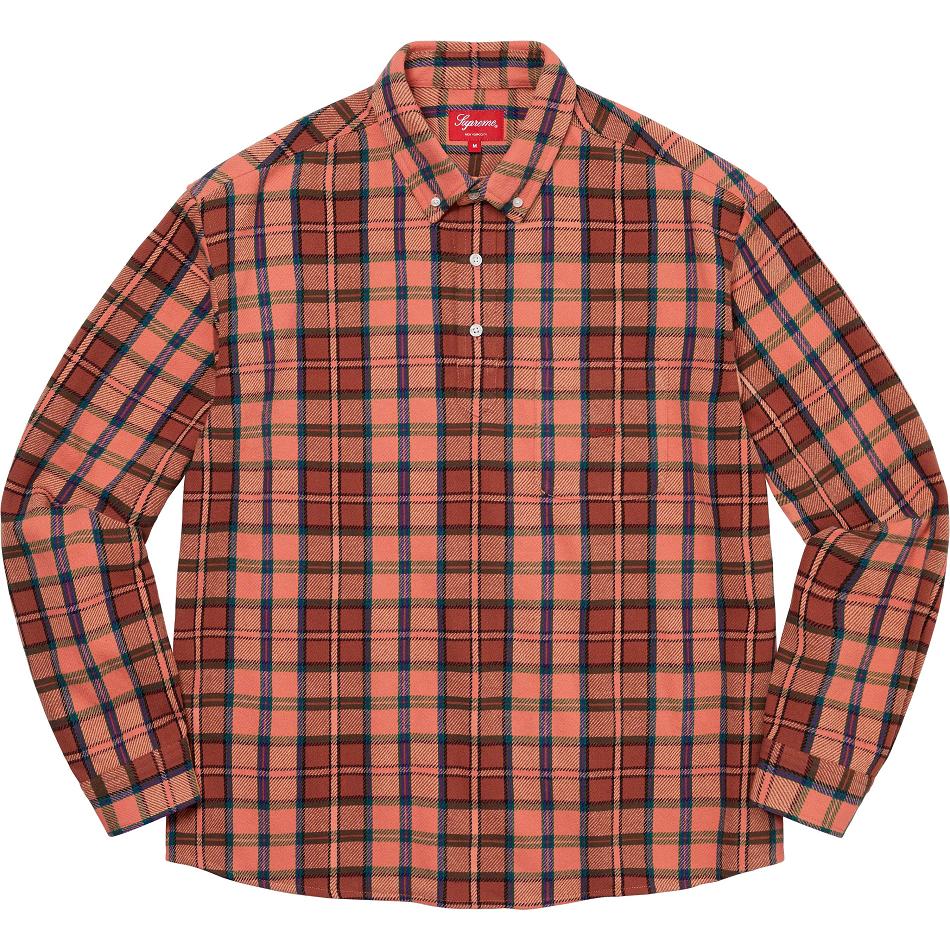 Camisas Supreme Pullover Plaid Flannel Rosa | PT213LH