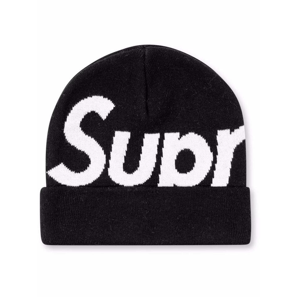 Chapeus Supreme Big Logo Beanie Pretas | PT480MA