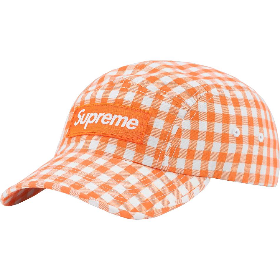 Chapeus Supreme Gingham Camp Cap Laranja | PT473LH