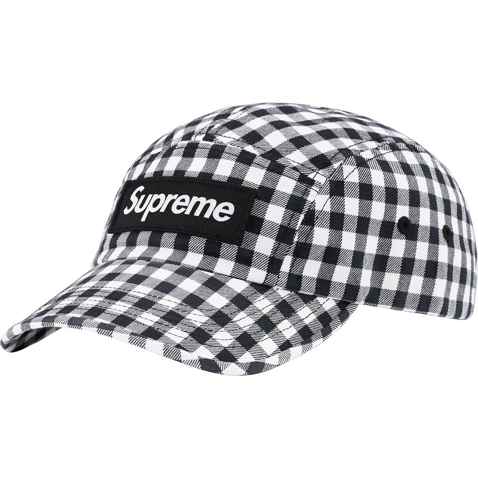 Chapeus Supreme Gingham Camp Cap Pretas | PT475XF