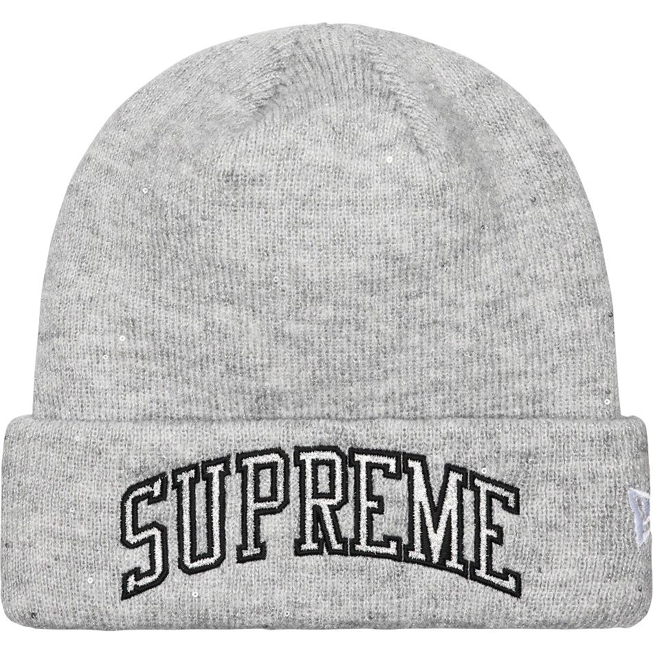 Chapeus Supreme New Era® Metallic Arc Beanie Cinzentas | PT443GL