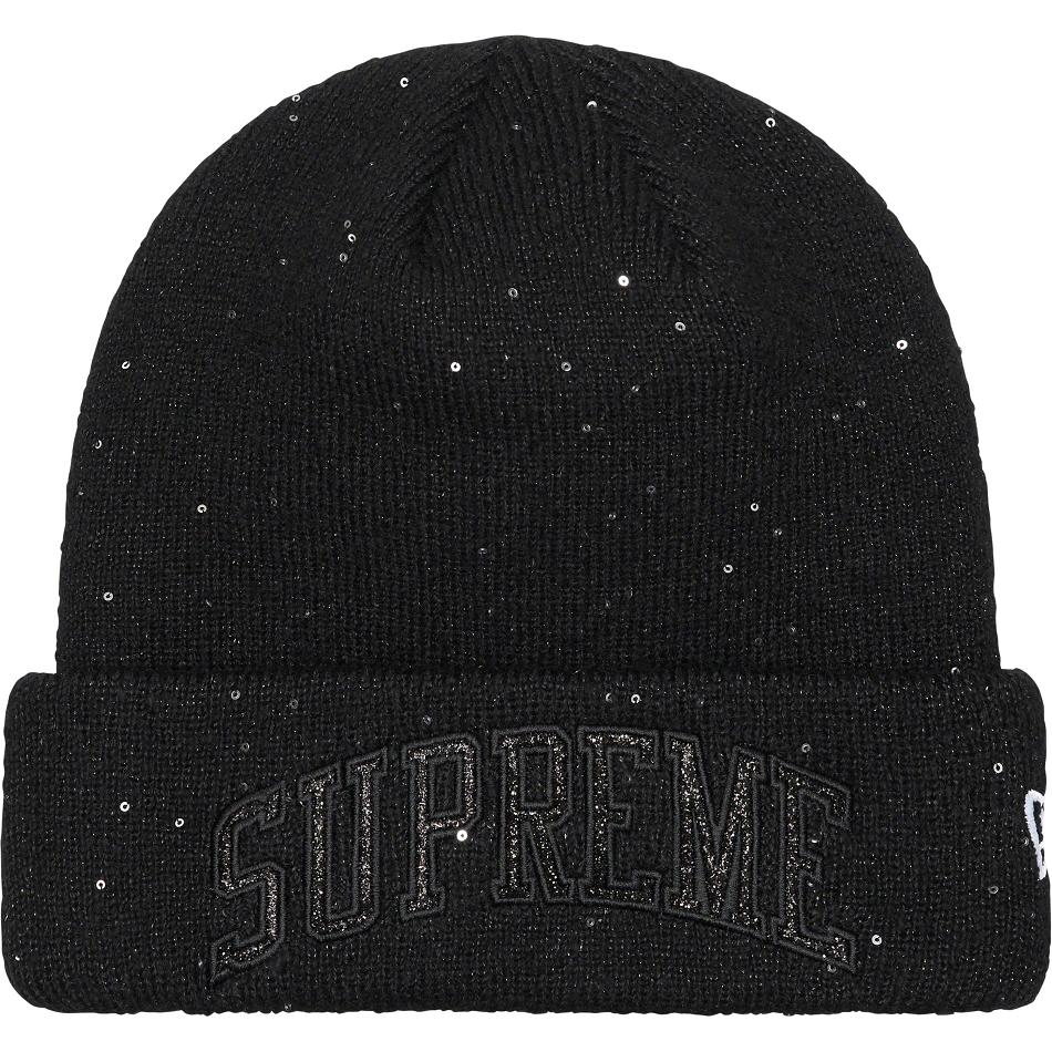 Chapeus Supreme New Era® Metallic Arc Beanie Pretas | PT445JJ