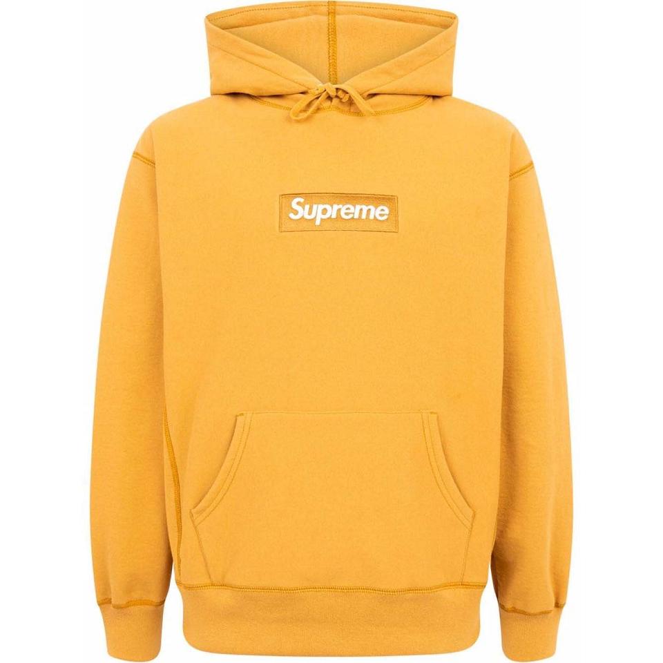 Moletom Com Capuz Supreme Box Logo Amarelas | PT103DN