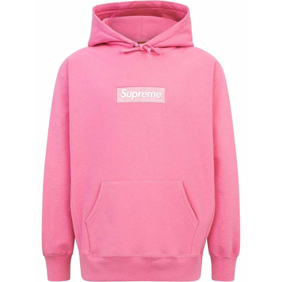 Moletom Com Capuz Supreme Box Logo Rosa | PT104FM