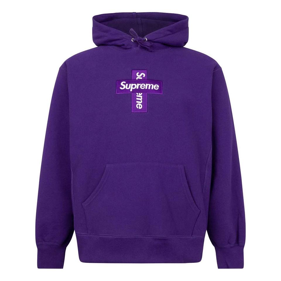 Moletom Com Capuz Supreme Cross Box Logo Roxo | PT106HK