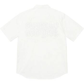 Camisas Supreme Croc Patch S/S Trabalho Branco | PT205AP