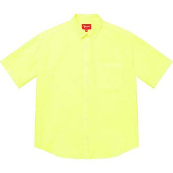 Camisas Supreme Loose Fit S/S Oxford Amarelas | PT209GL