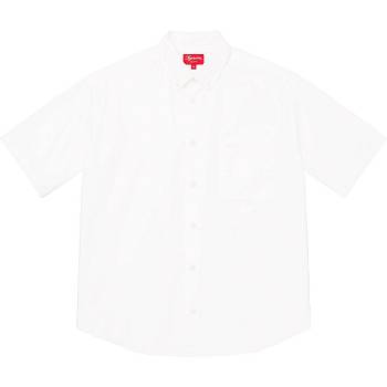 Camisas Supreme Loose Fit S/S Oxford Branco | PT208FM