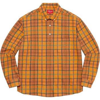 Camisas Supreme Pullover Plaid Flannel Douradas | PT214ZG