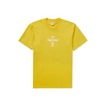 Camiseta Supreme Cross Box Logo Amarelas | PT390FM