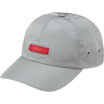 Chapeus Supreme Couro Patch 6-Panel Cinzentas | PT472KI