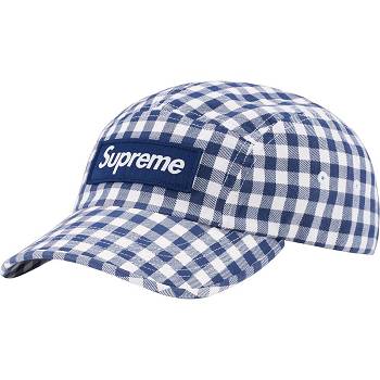 Chapeus Supreme Gingham Camp Cap Azuis | PT476CE