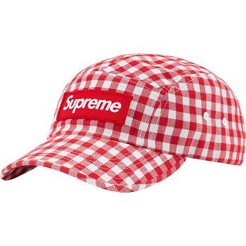 Chapeus Supreme Gingham Camp Cap Vermelhas | PT477VD