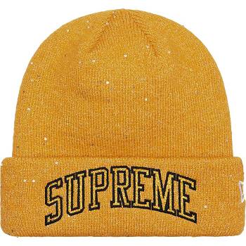 Chapeus Supreme New Era® Metallic Arc Beanie Douradas | PT444HK