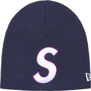 Chapeus Supreme New Era® S Logo Beanie Azuis | PT442FM