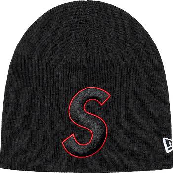 Chapeus Supreme New Era® S Logo Beanie Pretas | PT439AP