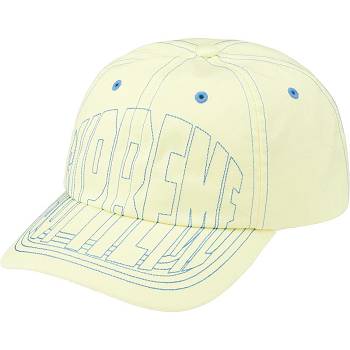 Chapeus Supreme Visor Stitch 6-Panel Amarelas | PT463OR