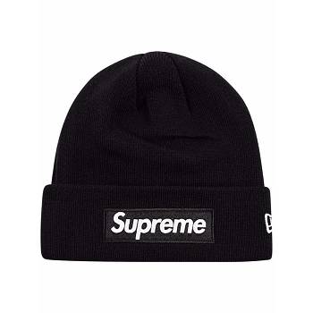 Chapeus Supreme x New Era Box Logo Beanie Pretas | PT485TV