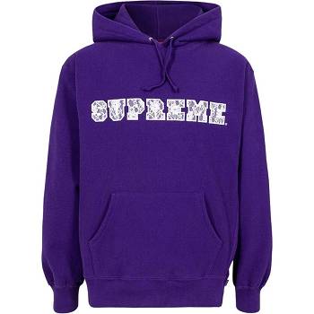 Moletom Com Capuz Supreme Renda Detail Logo Roxo | PT115NB