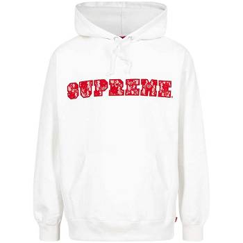 Moletom Com Capuz Supreme Renda Detail Logo Branco | PT116MA