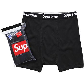 Roupa Interior Supreme Hanes® Boxer Briefs (4 Pack) Pretas | PT489OR